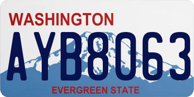 WA license plate AYB8063