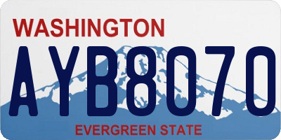 WA license plate AYB8070