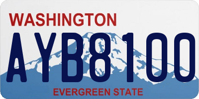 WA license plate AYB8100