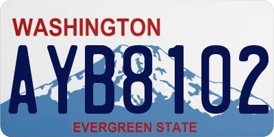 WA license plate AYB8102