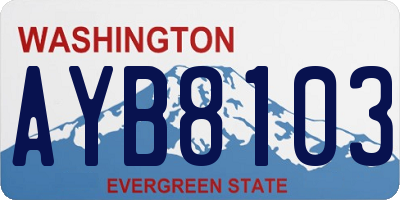 WA license plate AYB8103
