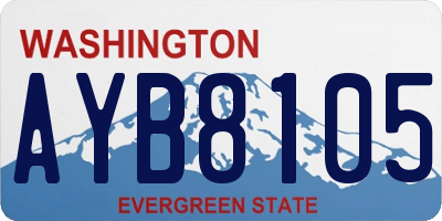 WA license plate AYB8105