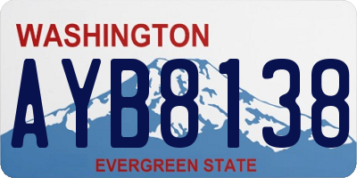 WA license plate AYB8138