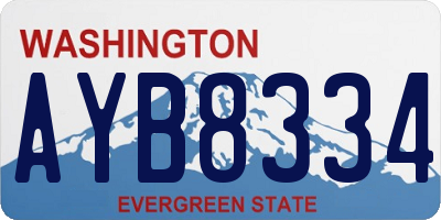 WA license plate AYB8334