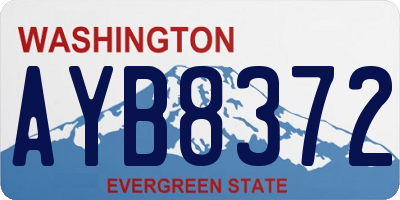 WA license plate AYB8372