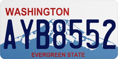 WA license plate AYB8552