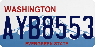 WA license plate AYB8553
