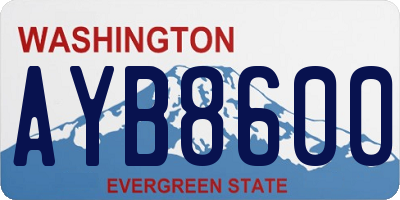 WA license plate AYB8600