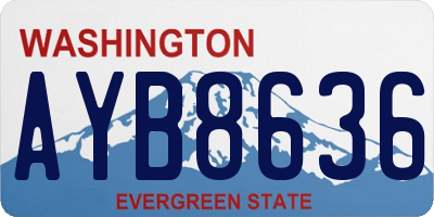 WA license plate AYB8636
