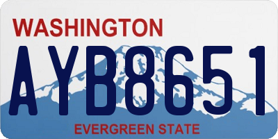 WA license plate AYB8651