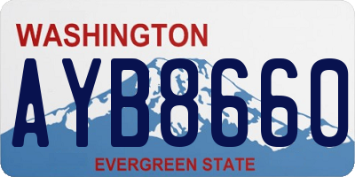 WA license plate AYB8660