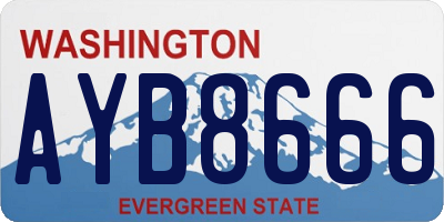 WA license plate AYB8666