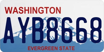 WA license plate AYB8668