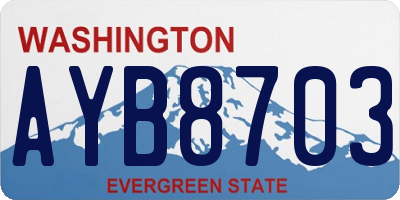 WA license plate AYB8703
