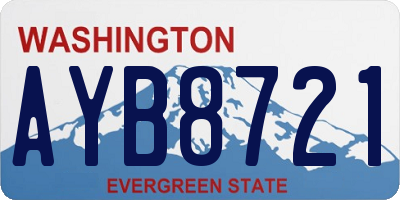 WA license plate AYB8721