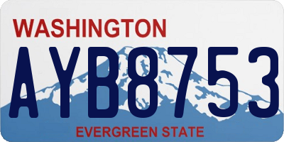 WA license plate AYB8753