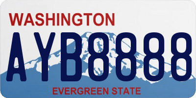 WA license plate AYB8888