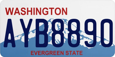 WA license plate AYB8890