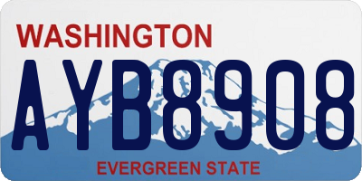 WA license plate AYB8908