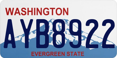 WA license plate AYB8922