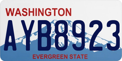 WA license plate AYB8923