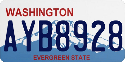 WA license plate AYB8928