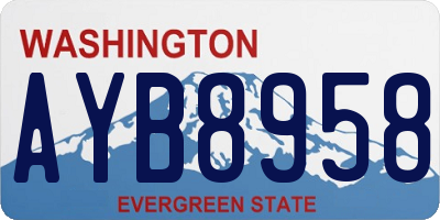WA license plate AYB8958