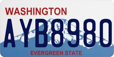 WA license plate AYB8980