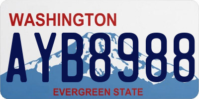 WA license plate AYB8988