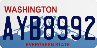 WA license plate AYB8992