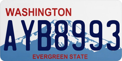 WA license plate AYB8993