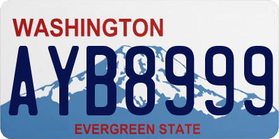 WA license plate AYB8999