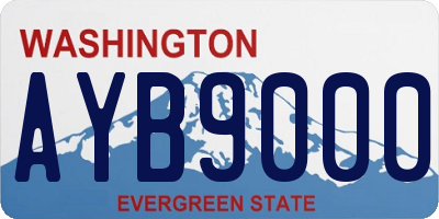 WA license plate AYB9000