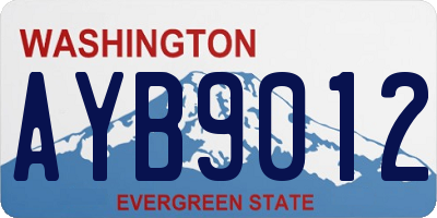 WA license plate AYB9012