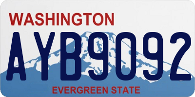 WA license plate AYB9092