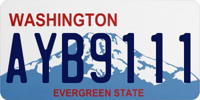 WA license plate AYB9111