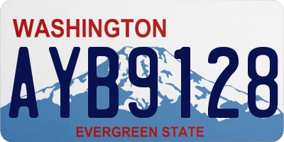 WA license plate AYB9128