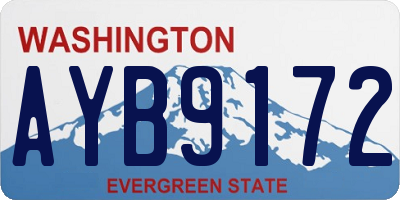 WA license plate AYB9172