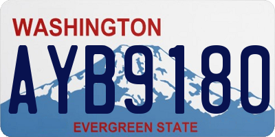 WA license plate AYB9180