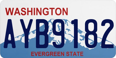 WA license plate AYB9182