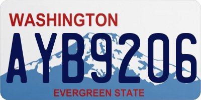 WA license plate AYB9206