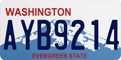 WA license plate AYB9214
