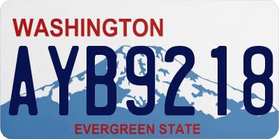 WA license plate AYB9218