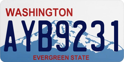 WA license plate AYB9231