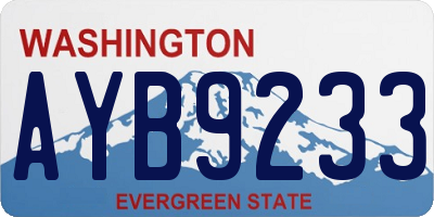 WA license plate AYB9233