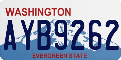WA license plate AYB9262