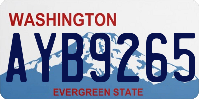 WA license plate AYB9265