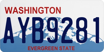 WA license plate AYB9281