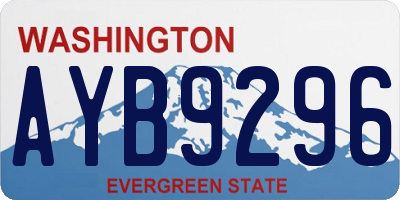 WA license plate AYB9296