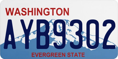 WA license plate AYB9302
